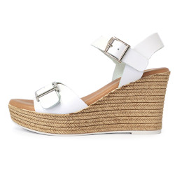 牛皮釦帶楔型涼鞋FSPO0003-0