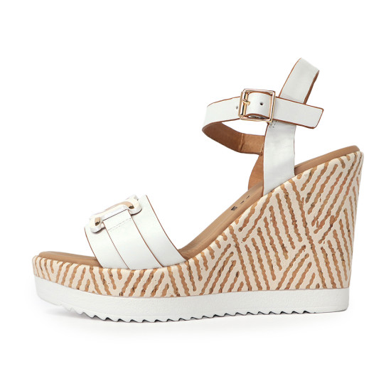 飾釦紋理楔型涼鞋FSPV005-0