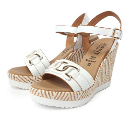 飾釦紋理楔型涼鞋FSPV005-0