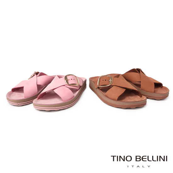 交叉寬帶釦環涼拖鞋FSQO010-7