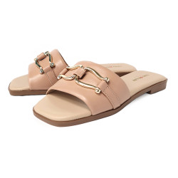 寬帶馬銜釦平底涼拖鞋FSQT005-9