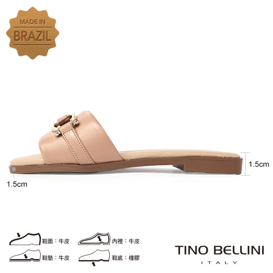 寬帶馬銜釦平底涼拖鞋FSQT005-9