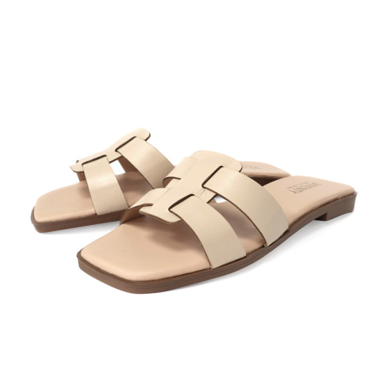 H型牛皮涼拖鞋FSQV006-3