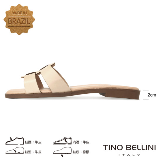 H型牛皮涼拖鞋FSQV006-3