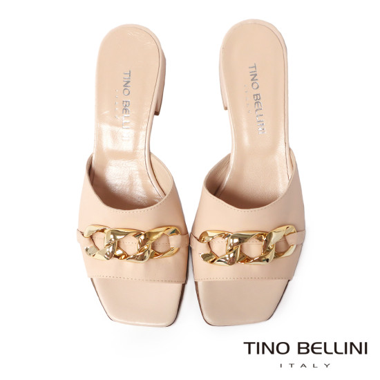 鍊飾方頭低跟涼拖鞋FSRT001-3