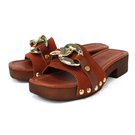 金環麂皮厚底涼拖鞋FSRV001-6