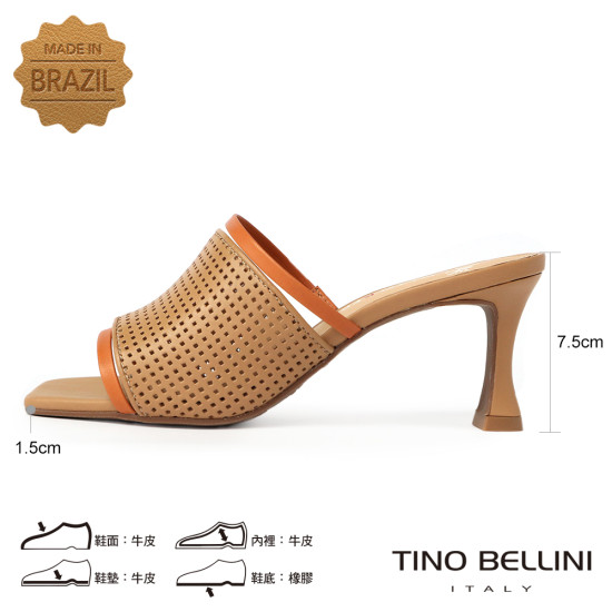 撞色沖孔簍空細跟涼拖鞋FSSO0001-9