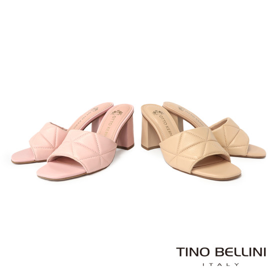 縫衍粗跟涼拖鞋FSTO002-7