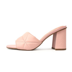 縫衍粗跟涼拖鞋FSTO002-7