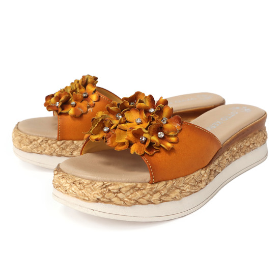 亮鑽花瓣厚底涼拖鞋FSUO002-F