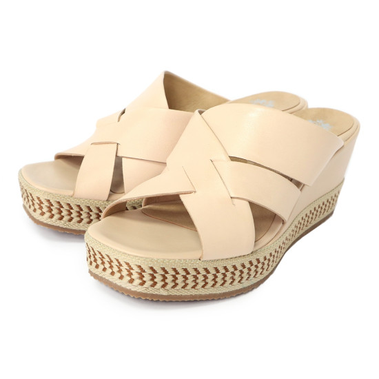 皮編織楔型涼拖鞋FSVO0002-3