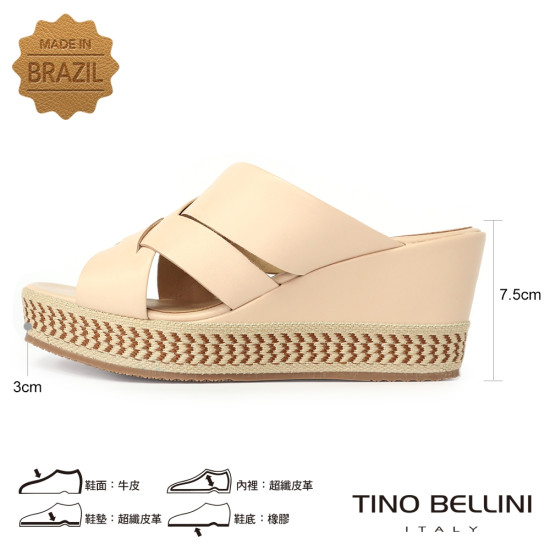 皮編織楔型涼拖鞋FSVO0002-3