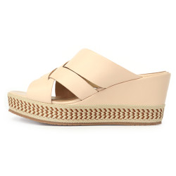 皮編織楔型涼拖鞋FSVO0002-3