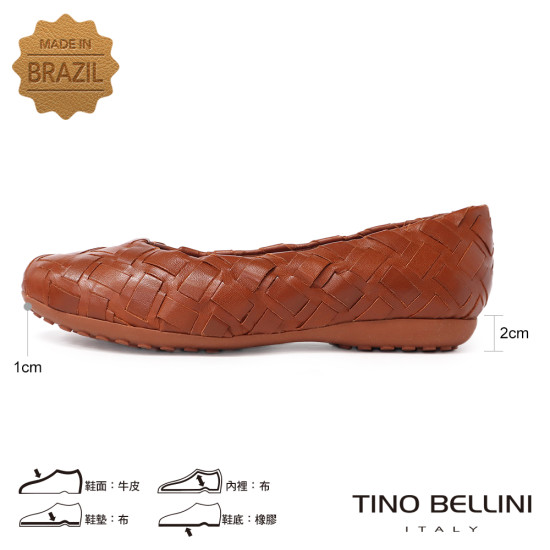 TINO BELLINI 貝里尼 巴西時尚編織娃娃鞋FWBT033D-9(駝色)