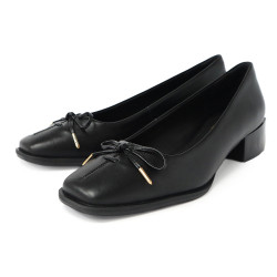 方頭蝴蝶結粗跟鞋FWCV032-1