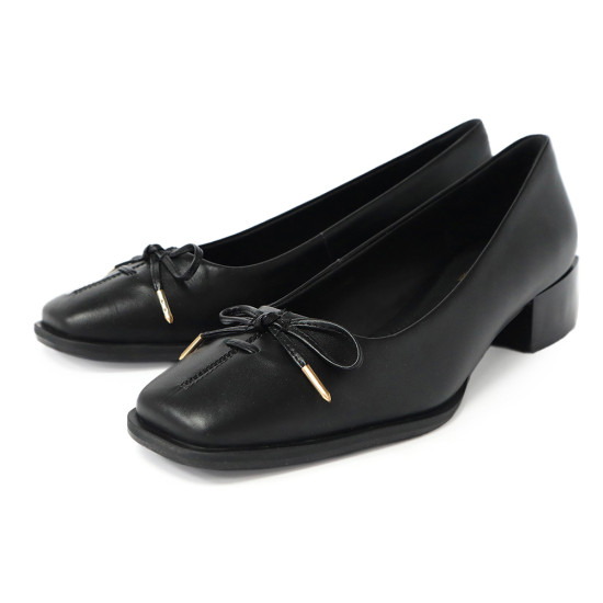 方頭蝴蝶結粗跟鞋FWCV032-1