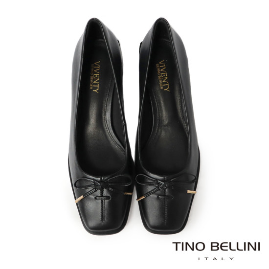 方頭蝴蝶結粗跟鞋FWCV032-1