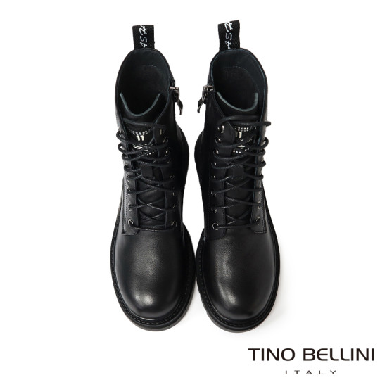 TINO BELLINI 貝里尼 經典 馬汀靴造型 8孔 短靴 FWMT002E-1(黑色)