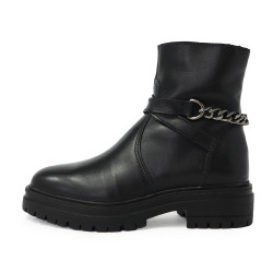 【TINO BELLINI 貝里尼】義大利進口 交叉鍊飾側拉鍊短筒軍靴 FWNV022-1