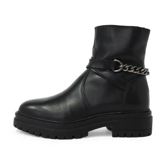 【TINO BELLINI 貝里尼】義大利進口 交叉鍊飾側拉鍊短筒軍靴 FWNV022-1