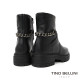 【TINO BELLINI 貝里尼】義大利進口 交叉鍊飾側拉鍊短筒軍靴 FWNV022-1