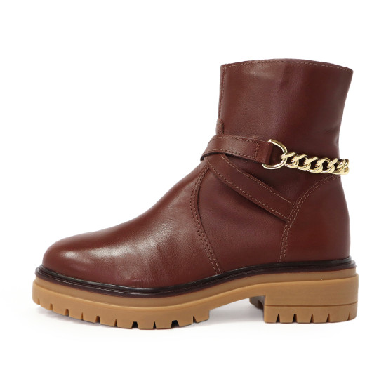 【TINO BELLINI 貝里尼】義大利進口 交叉鍊飾側拉鍊短筒軍靴 FWNV022-6