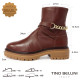 【TINO BELLINI 貝里尼】義大利進口 交叉鍊飾側拉鍊短筒軍靴 FWNV022-6