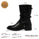 TINO BELLINI 貝里尼 歐洲進口 簡約時尚真皮抓皺中筒靴FWTO002D-B1