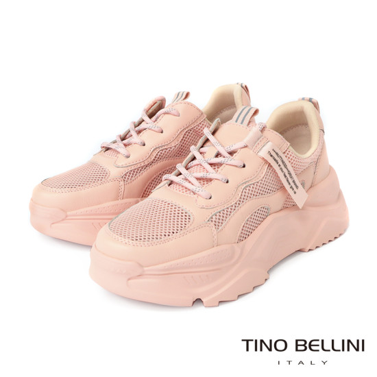 織帶牛皮拼接網布運動鞋LB0V0005-7